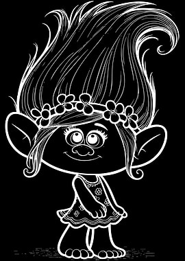 Troll Character with Flower Crown