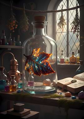 Enchanted Leaf in Alchemist's Bottle