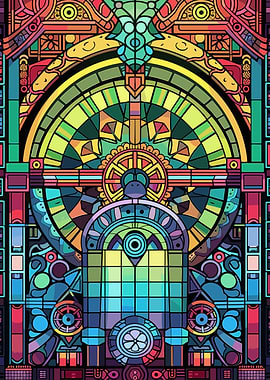 Abstract Stained Glass Window