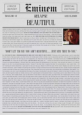 Eminem Relapse Beautiful Lyrics Report