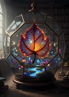 Magical Terrarium with Cosmic Leaf