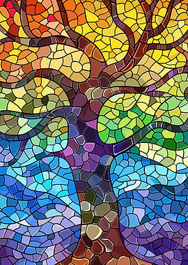 Stained Glass Tree of Life