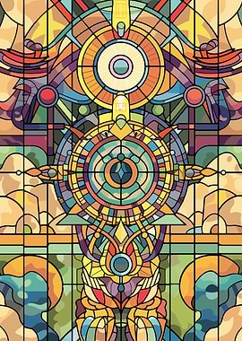 Abstract Stained Glass Art