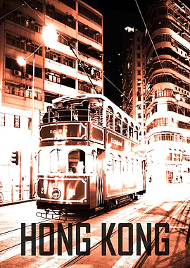 Hong Kong Tramway at Night