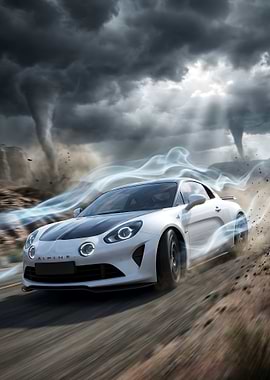 Alpine A110 Car in a Tornado
