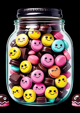 Jar of Cute Candy Faces