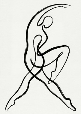 Abstract Dancer Line Art