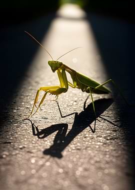 Praying Mantis on Pavement