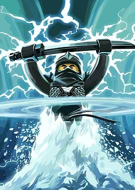 Ninjago Character in Water and Lightning