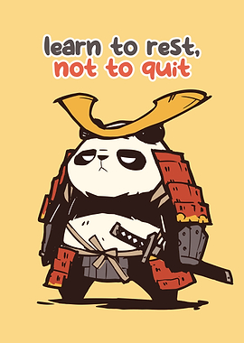 Samurai Panda with Inspirational Text