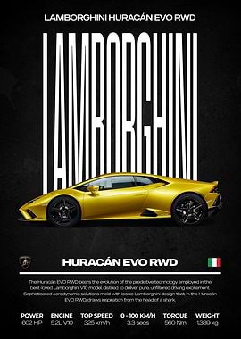 Lamborghini Huracán EVO RWD Poster