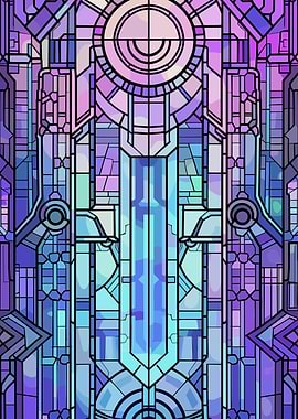 Art Deco Stained Glass Window