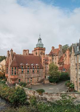 Historic Edinburgh Architecture with Clock Tower