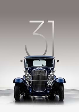 Vintage Blue Car with '31'