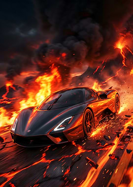 SSC Tuatara driving through lava
