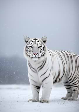 White Tiger in Snow