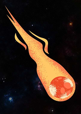 Fiery Meteorite in Space