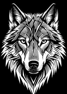 Stylized Wolf Portrait