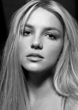 Black and White Portrait of Britney Spears