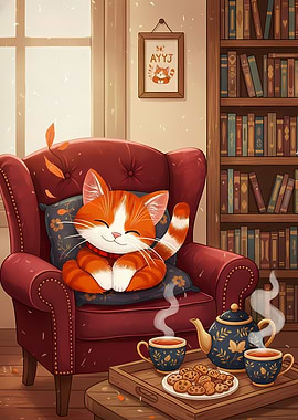 Cozy Cat Reading Nook