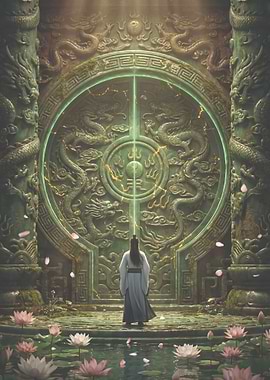 Mystical Dragon Gate and Lotus Pond
