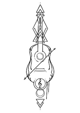 Geometric Guitar and Music Symbols