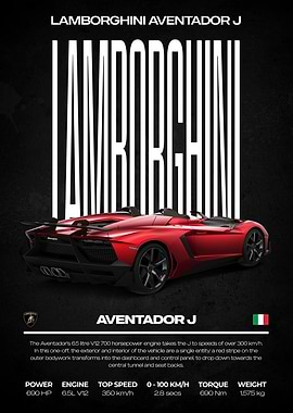 Lamborghini Aventador J Poster