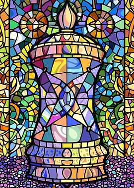 Stained Glass Chess Piece