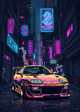 Cyberpunk Supra in Neon City
