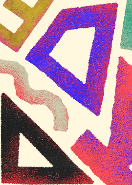 Abstract Geometric Shapes with Textured Brush Strokes