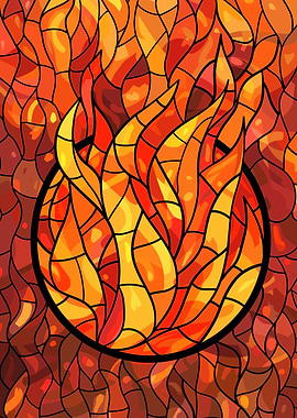 Stained Glass Fire Symbol