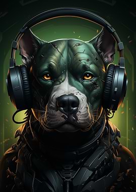 Cyberpunk Pitbull Headphones
