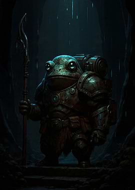 Armored Frog Warrior with Spear
