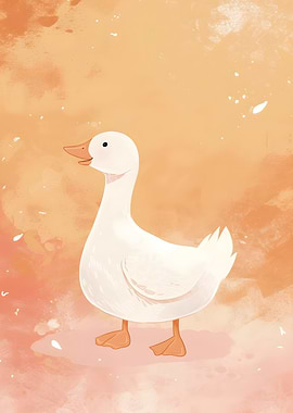 Cute White Goose Illustration