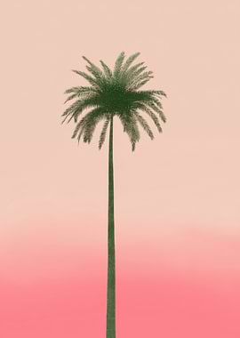 Minimalist Palm Tree on Gradient Background