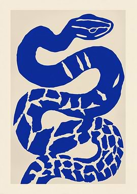 Blue Snake Illustration