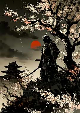 Samurai Under Cherry Blossoms