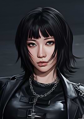 Enami Asa with Piercings and Chains