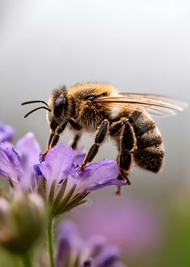 Bee on a purple flower