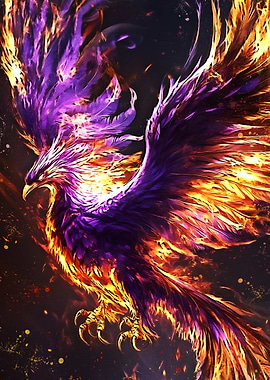 Fiery Purple Phoenix