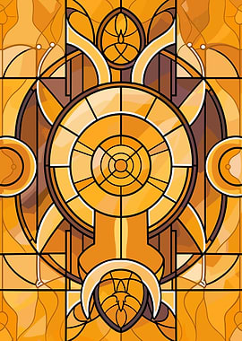 Art Deco Stained Glass Window