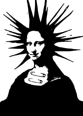 Punk Mona Lisa with Spiky Hair