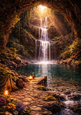 Enchanted Waterfall Cave Campsite