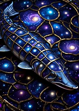 Cosmic Fish Stained Glass