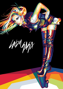 Lady Gaga Pop Art Portrait
