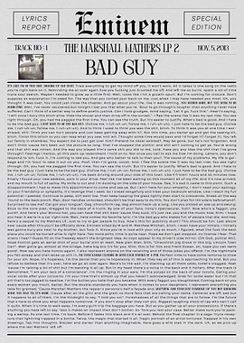 Eminem Bad Guy Lyrics Report