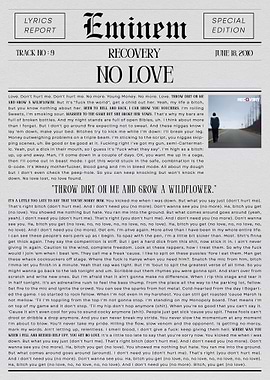 Eminem Recovery No Love Lyrics