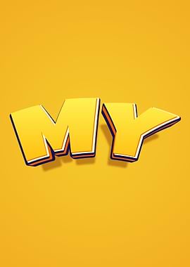 Yellow 'MY' Text Art
