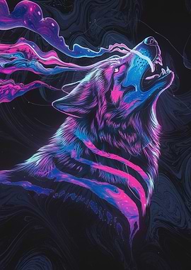 Wolf Howling Psychedelic