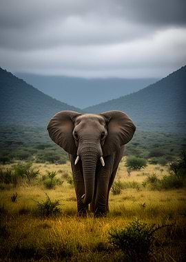 Elephant in African Savannah